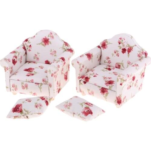 1/12 Dollhouse Miniature Single Sofa Pillow Living Room Furniture
