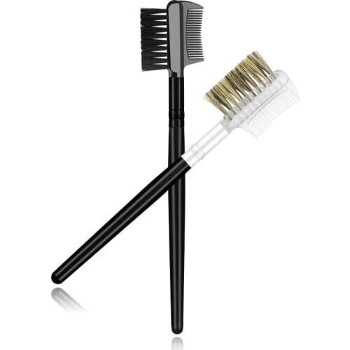 1Pc Eyeliner Eyelash Eyebrow Makeup Brushes Professional Eyelash Eyebrow Comb Dual-Use Makeup Brush with Cover Cosmetic Tools