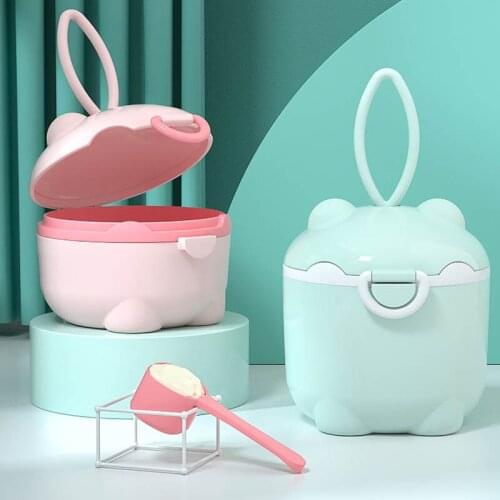 1Pcs Cute Cartoon Portable Baby Milk Powder Box Size S/L Choose Baby Snacks Container Box Infant Milk Storage Box Baby Care