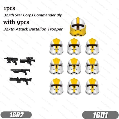 10pcs/lot Clone Commander Bly with Trooper 327th Star Corps Building Blocks Bricks Star Action Figure Wars Toys Children Gift
