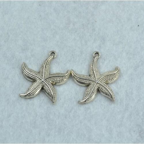 10pcs starfish charms vintage tibetan silver metal pendants fit diy necklace bracelet charms for Jewelry making D717