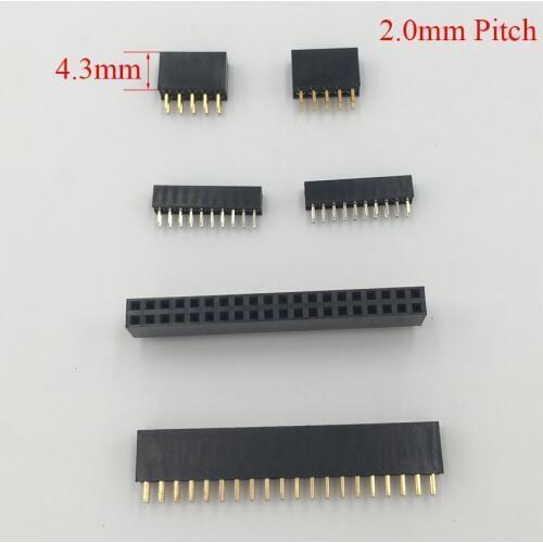 2*20 2x20 2*25 2x25 2*26 2x26 Pin 40P 50P 52P 2.0mm Pitch 4.3mm Height Female Connector Double Row Straight Pin Header Strip
