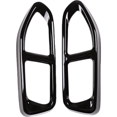 2Pcs Car Throat Exhaust Pipe Tail Cover Trim for BMW- 7 Series 730Li 750Li 2016-2018