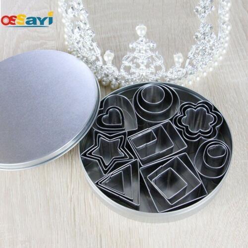 24Pcs DIY Cake Molds Set Stainless Steel Various Shapes Cake Moulds Cookie Fondant Biscuit Mold Baking Pastry Tools Bakeware