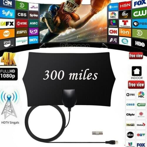 300 Mile Range Antenna TV Digital HD Skywire Antena Digital HDTV 1080p Indoor TV Antenna