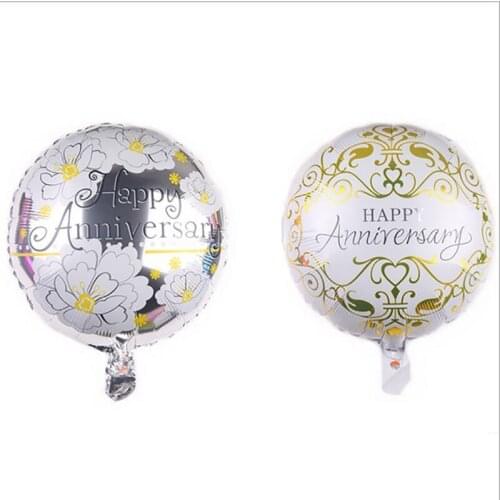 5pcs/set 18inch Happy Anniversary Heart Aluminium Foil Balloons Anniversary Wedding Romantic Decorations Valentines Gifts
