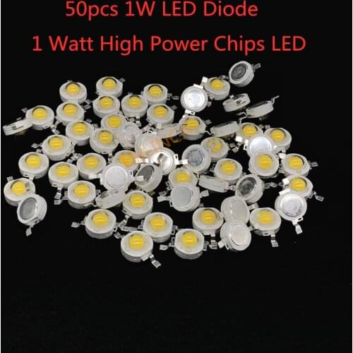 50pcs 1W LED Diode 1 Watt High Power Chips LED Diod White Light-Emitting-Diodes 1-Watt White 110-120 lm LED Beads LED 1-W White