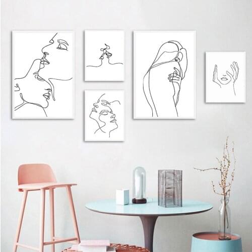 Abstract Minimalist Sexy Line Woman Wall Art Canvas Painting Nordic Posters And Prints Wall Pictures For Living Room Home Decor