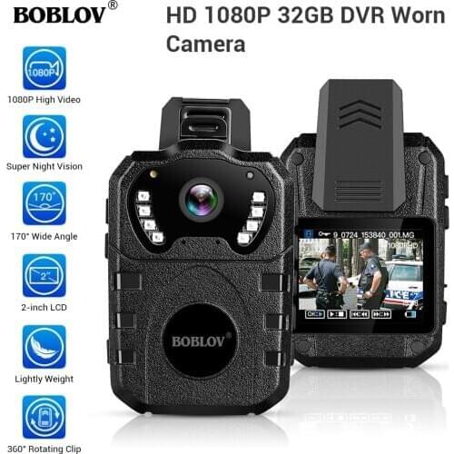 BOBLOV WN10 HD 1080P Body Cam Portable IR Night Vision Police Camera Loop Recording Security DVR Video Recorder Wearable Camera