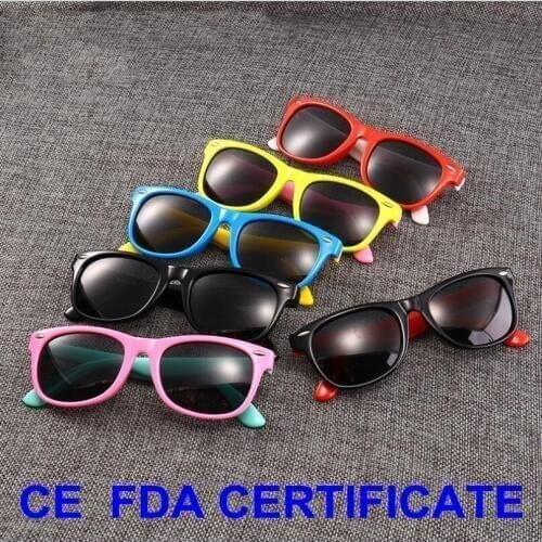 FDA, CE ) Kids Polarized Sunglasses Children Boys Girl Sun Glasses Silicone Safety Glasses UV400 Eyewear Baby Shades Oculos