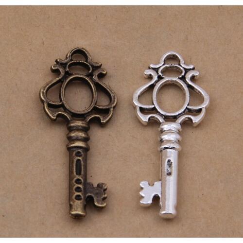 Hot 50pcs Vintage Key Charms For Making Necklace/Bracelet/Bag/apparel/Key Chain Fashion DIY Jewelry Accessories