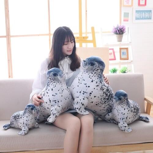 30-60cm Cute Cartoon Simulation Seals Plush Toys Stuffed Soft Fish Lovely Animals Pillow Dolls For Kids Girls Birthday Gifts