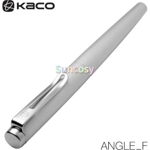 KACO ANGLE High-end Brushed Aluminum Fountain Pen, Fine Nib Ink Pen with Iron Gift Box, for Office Business