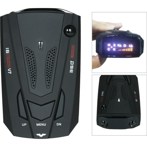 KKMOON Auto 360 Degree Car Anti Radar Detector for Vehicle V7 Speed Voice Alert Warning with 16 Band LED Display Detector