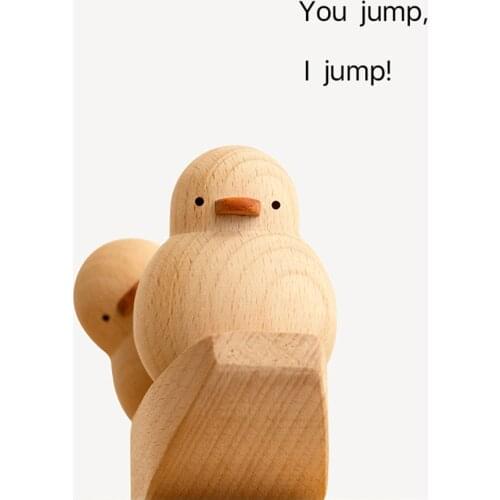 Lovely Friendship boat Duck wood kawaii miniature figurines tabletop Animal Crafts mini garden home deco Birthday wedding gifts