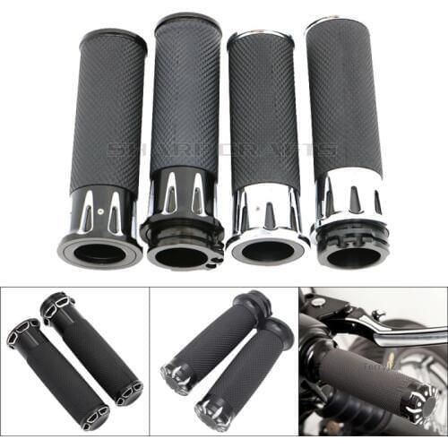 Motorcycle 1" CNC Rubber AR Handle Bar Hand Grips For Harley Sportster Iron XL883 XL1200 48 Custom Softail Fatboy DYNA Touring