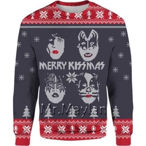 Christmas Kiss Band Rock 3D Print Jacket Men/Women Harajuku Hoodie Unisex Casual Streetwear Sweatshirt Pullover Sudadera Hombre