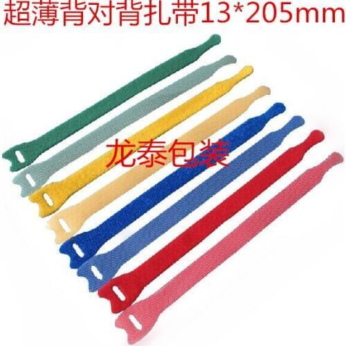 New Arrival 50pcs 13*205mm Ultrathin Magic Tapes Nylon Cable Ties Hook and Loop Straps for Wire Management