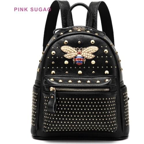 PINK SUGAO Women's Leather Backpacks