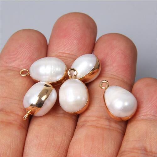 3pcs Natural white potato Pearl Pendant for women jewelry making Cultured pearls pendant charm diy necklace earring wholesale