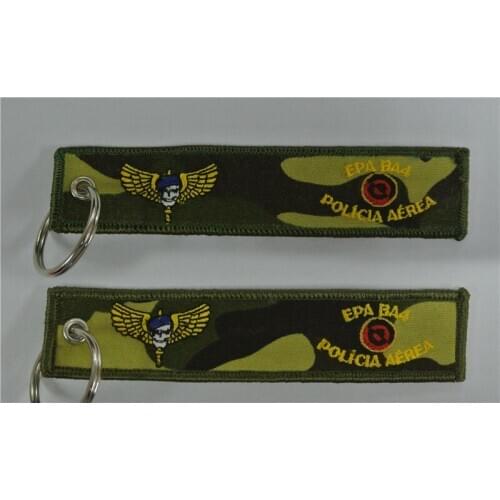 Policia Aerea Fabric Embroidery Key Chain Aviation Tags