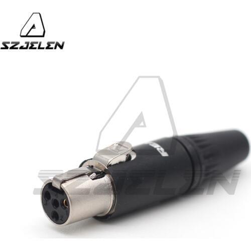 TA4F mini xlr 4 pin Little Lock Connector, Mini XLR Connector, 4-pin female monitor power plug, 833 power plug