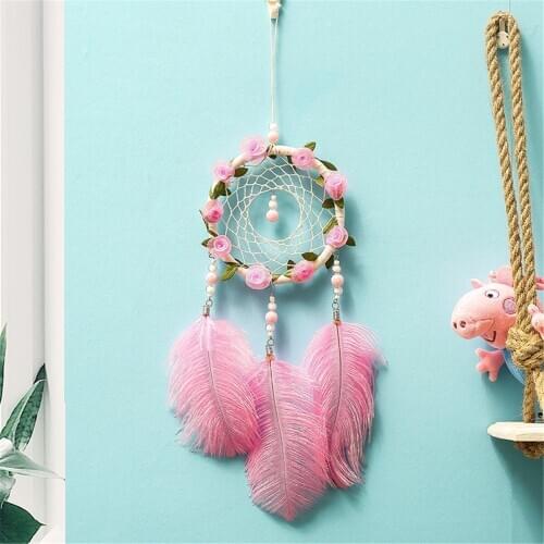 Handmade Feather Dream Catcher Dream Catcher for Kids Caught Your Dream Wind Chimes Feather Pendant Wall Hanging Home Decoration