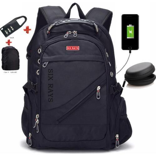 SIXRAYS Children School Bags USB Charging Fashion Business Casual Tourist Anti-theft Waterproof 15.6 Inch Laptop Men Backpack