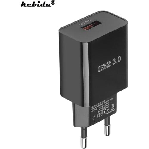 Kebidu USB Mobile Phone Charger 18W Quick Charge Portable Travel Wall Charger USB Power Charging Adapter QC3.0 Fast Charge