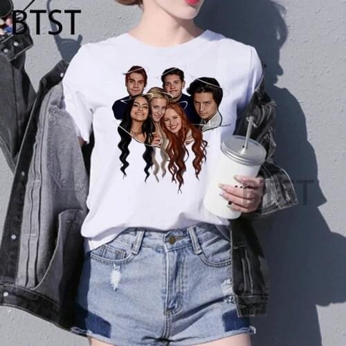 Womens Funny 90s Riverdale 3D Design Printing Casual Short Sleeve Tops Tees Cotton Harajuku Kawaii Casual T Shirt Women