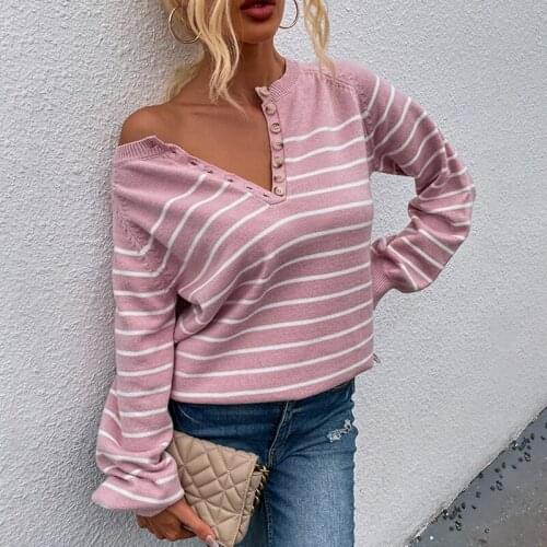 Long Sleeve Striped Soft Sweater Knitted O Neck Autumn Winter Warm Pullovers Sweater Women Basic Stretch Jumpers 2021 New