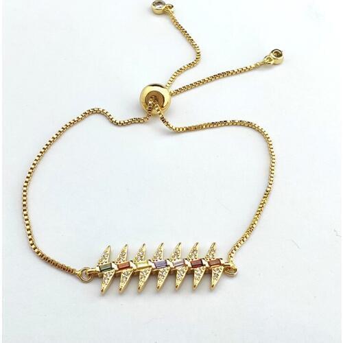 10 Pcs New arrival Romantic Micro Pave rainbow CZ Crystal Charm Bracelet For Women Fashion Jewelry Gift BG315