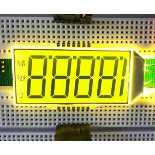 14PIN Reflection 4-1/2 Digits Segment LCD Panel 3V Yellow Green Backlight