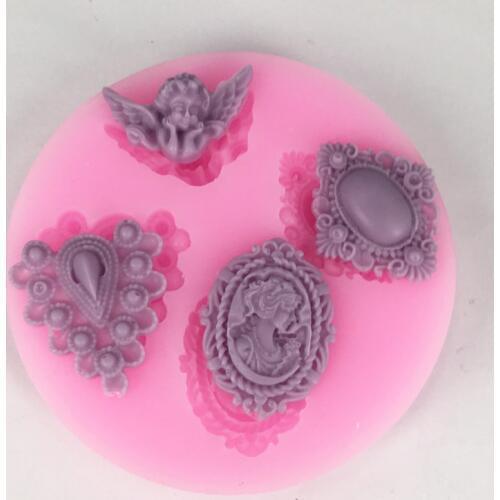 4 Holes Angle and Diamonds Aromatherapy Gypsum Silicone Mold Clay Molds DIY Fondant Sugar Molds
