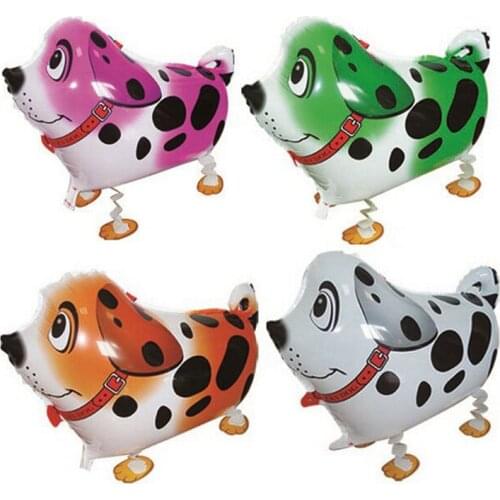 59*41cm Walking Dog Cartoon Balloons Toy Birthday Party Inflatable Ballons Aluminum Foil Balloon Cute Animal Toys Kids Pet Gift
