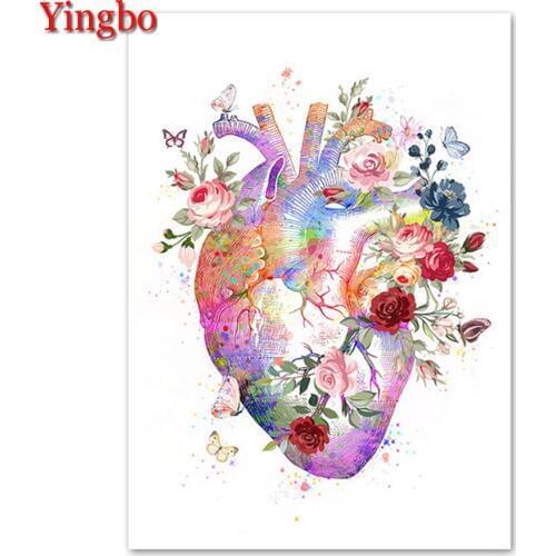 Human Medical Heart Anatomy Art Diamond Painting Full Square/Round 5D DIY Diamond Embroidery Cross Stitch Diamond Mosaic