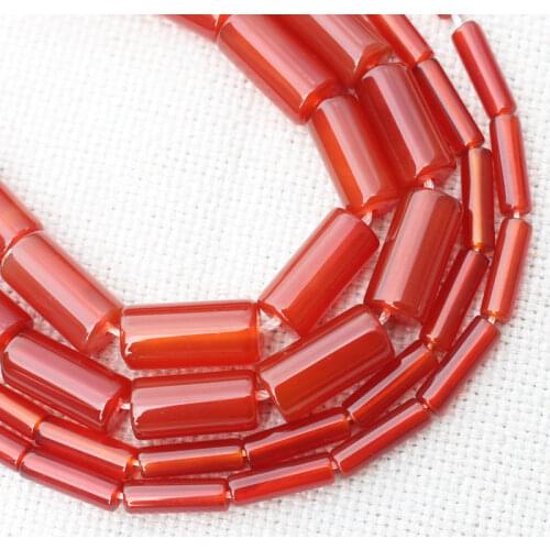 Red Agate Tube Beads , 15inch per strand 4-16mm , For DIY Jewelry Making