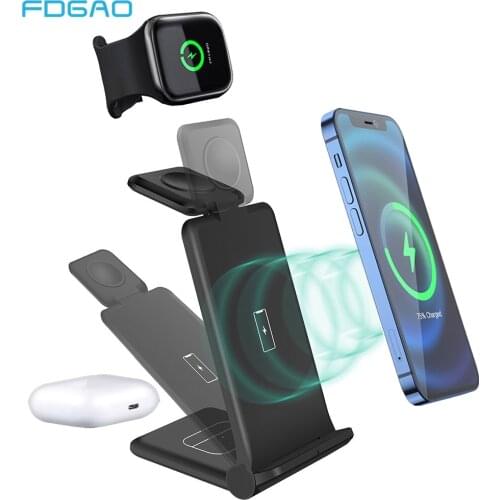 20W Fast Wireless Charger 3 in 1 Fold Qi Charging Dock Station For iPhone 12 11 XS MAX XR X 8 Apple Watch SE 6 5 4 3 AirPods Pro
