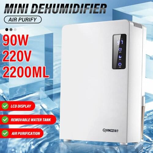 2200ML Electric Dehumidifier Air Dryer Multifucntion Air Purifier Smart Touch Home Mute LED Screen Double Drainage System Home