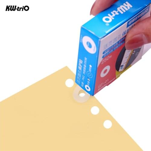 KW-trio Loose-Leaf Paper Hole Reinforcement Labels Round Stickers Self-Adhesive Hole Punch Protector for Office 250 Labels