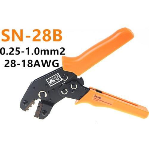 SN-28B Pin Crimping Tool 2.54mm 3.96mm 28-18AWG Crimper 0.25-1.0mm2 For Dupont