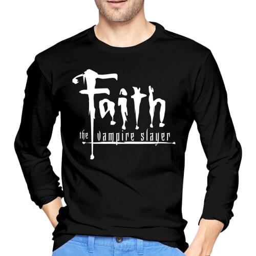 Mens Faith Buffy The Vampire Slayer Autumn Long Sleeve Custom Big Size Base T Shirts Casual T-shirts Men Christmas Gift