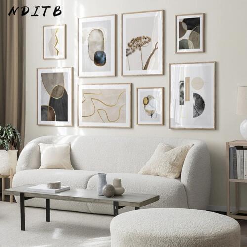 Scandinavian Poster Print Modern Abstract Canvas Painting Nordic Vintage Style Minimalist Wall Art Decoration Picture Home Decor