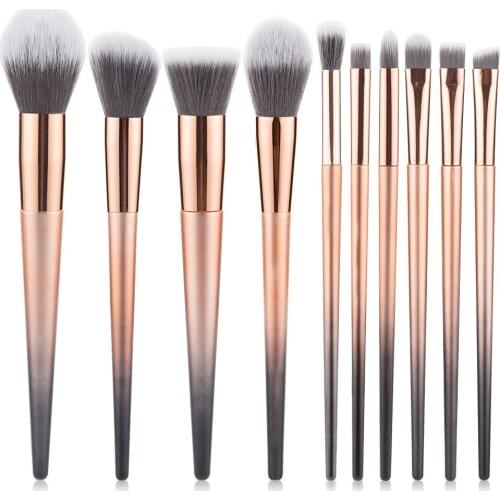 Makeup Brushes Cosmetic Powder Eye Shadow Foundation Blush Blending Beauty 10Pcs/lot Crystal Gradient Make Up Brush Tool Set