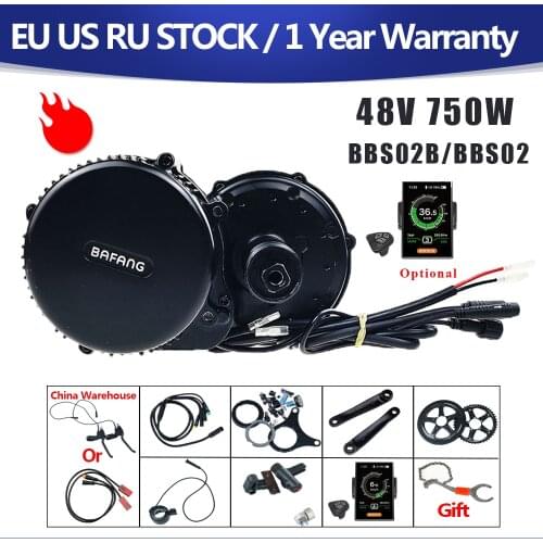 Bafang BBS02B 48V 750W Mid Drive Motor Kit 8fun BBS02 Powerful Bicycle Electric eBike Conversion Kit Central e-Bike Engine