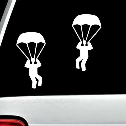 11.7*10.2cm Handsome And Cool Stickers Parachute Decal Sticker for Car Window New Style Hot Car Sticker Car Accessories