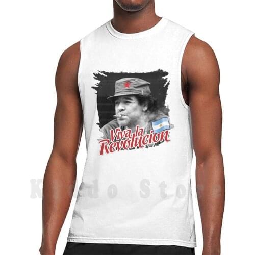 Maradona tank tops vest 100% Cotton Pop Cultura Maradona Fanny Geek Cuba Argentina Revolution Football