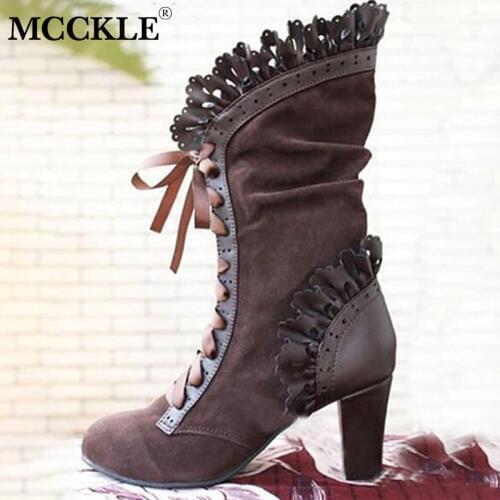 MCCKLE Women's High Boots
