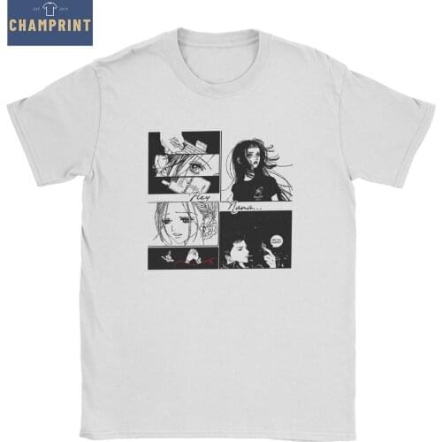 Anime Hey Nana Osaki Mens T Shirts Manga Vintage Tees Short Sleeve O Neck T-Shirt Cotton Graphic Printed Clothes