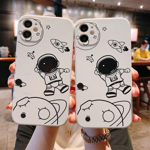 Space Astronaut Soft Gel Silicone Shockproof Phone Cases For iPhone 6 6s 7 8Plus SE2020 X XR 12 Mini 11 Pro Max Back Cover
